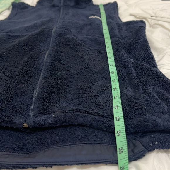 THE North Face Women's Faux Fur Vest Zip Front Teddy Plush Navy Blue Size S - Picture 7 of 10